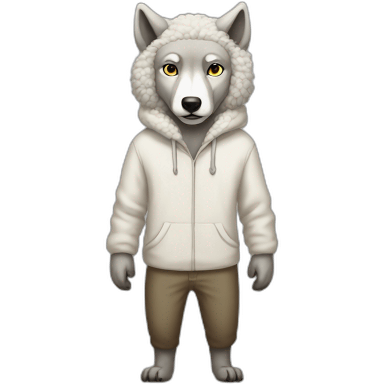 Wolf in sheep's clothing, full body emoji