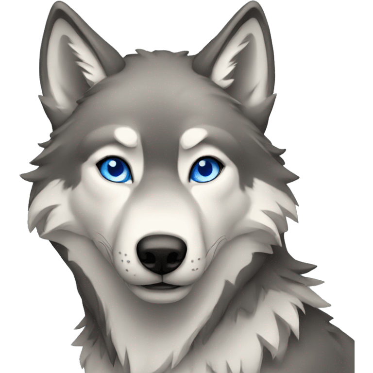 Blue eyed Wolf emoji