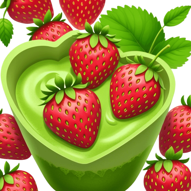 strawberry matcha emoji