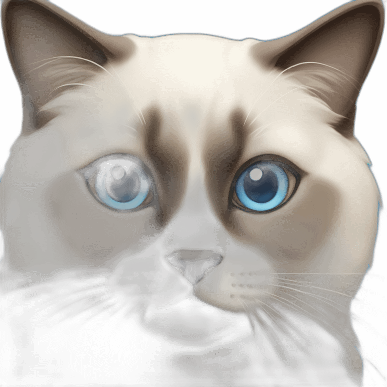 Birman cat with blue eyes emoji