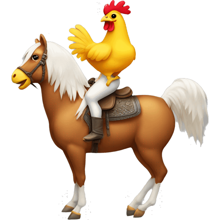 Chicken riding a horse  emoji