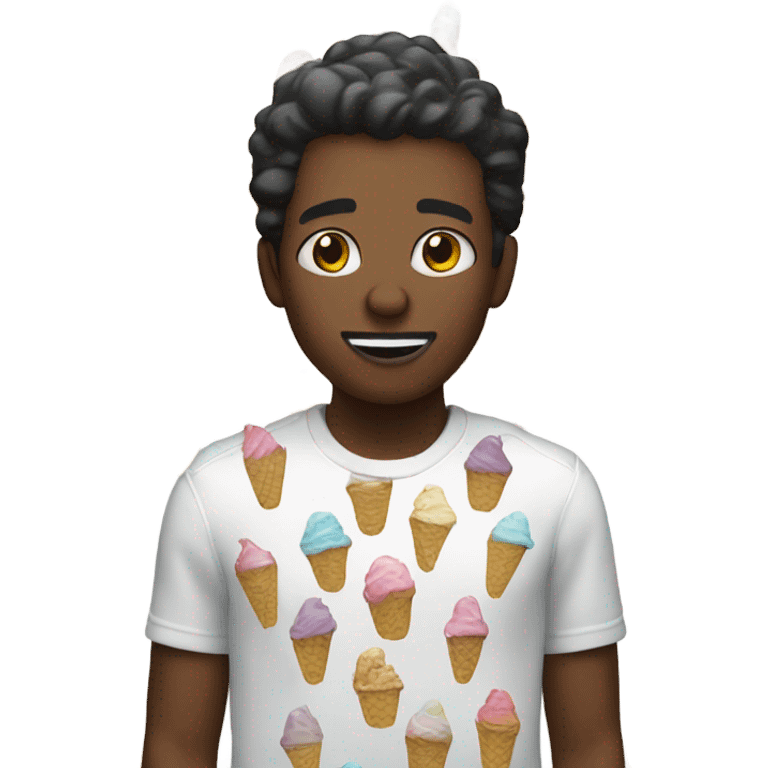 Black male covered in ice cream emoji