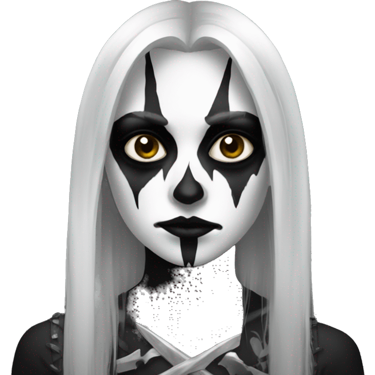 black metal girl with corpse-paint emoji