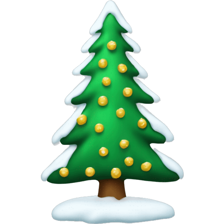 Christmas tree with snow on it emoji