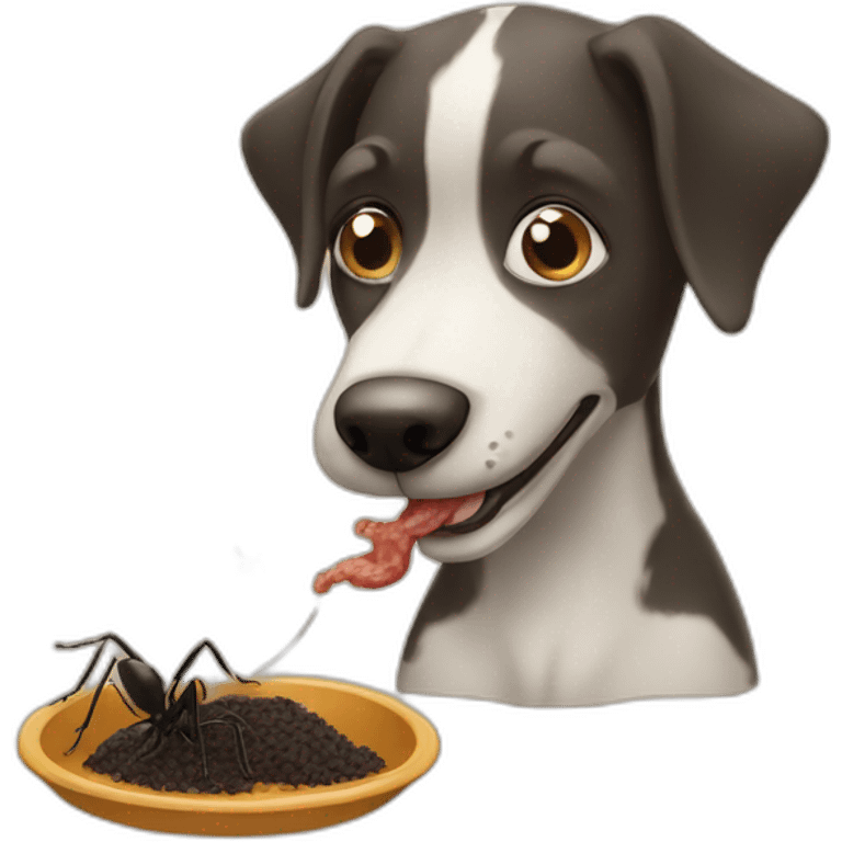 Dog eating ant emoji