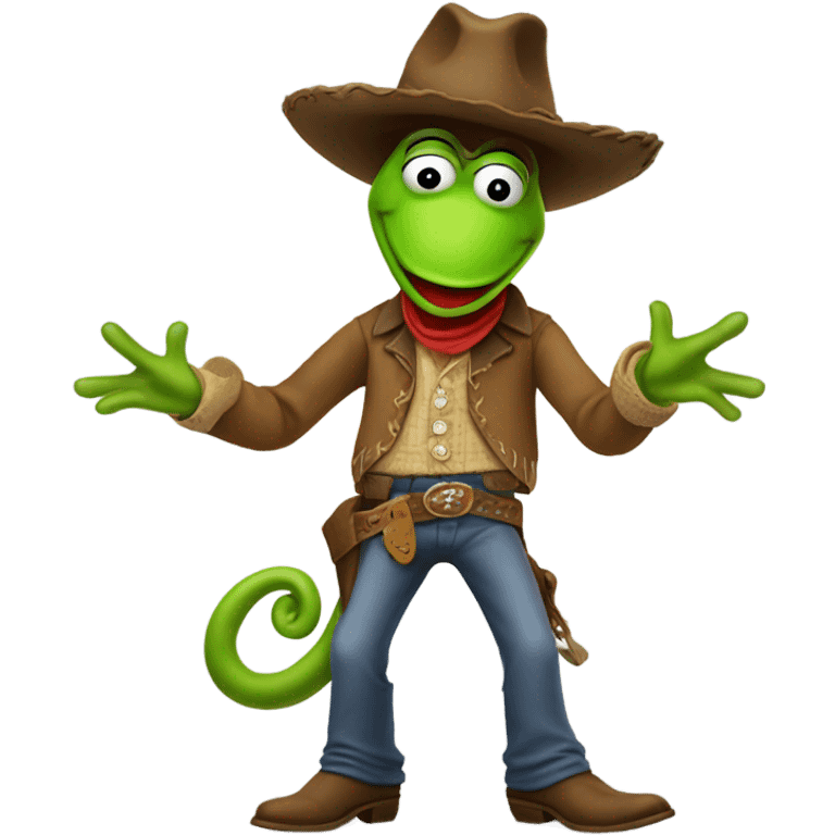 Cowboy lasso Kermit the frog emoji