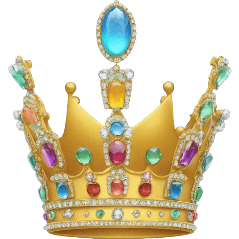 A crown with jewels of color #07dfb8ff emoji