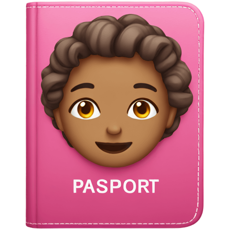 Cute pink passport emoji