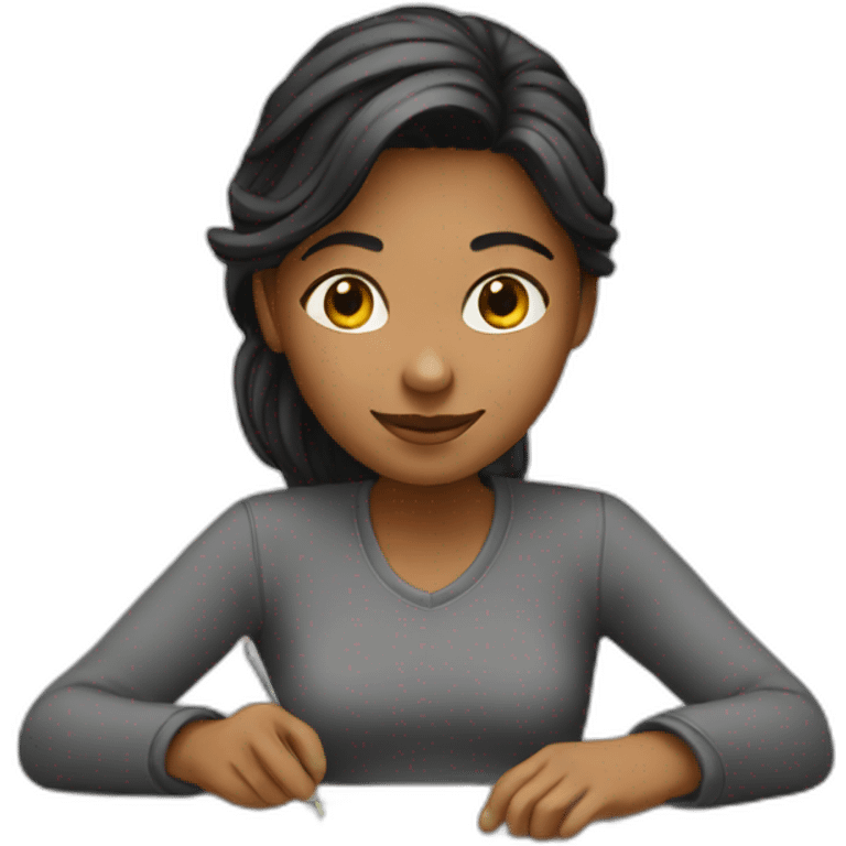 girl working on project emoji