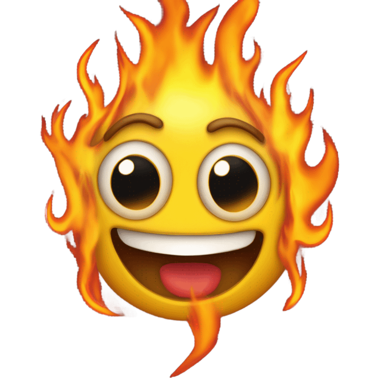 Smiley face on fire emoji