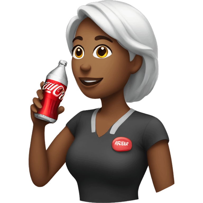 woman drinking diet coke emoji