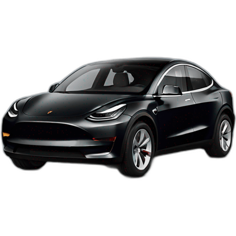 black tesla model Y emoji