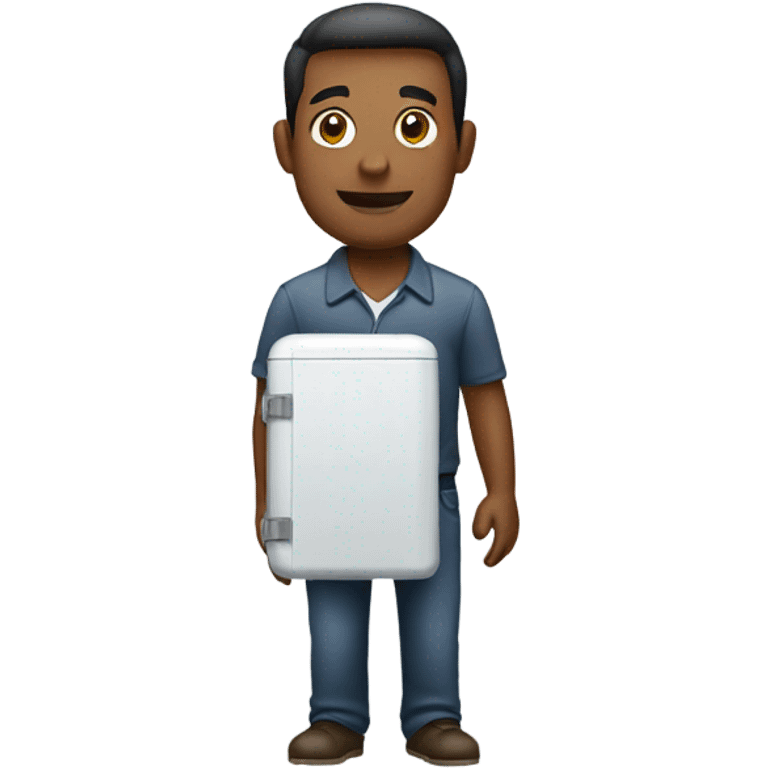 man holding a mini refrigerator emoji