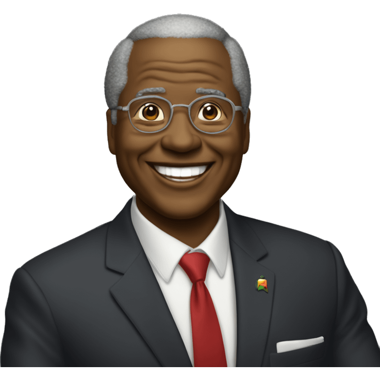 Le président de la République du Bénin est en train de rire. emoji