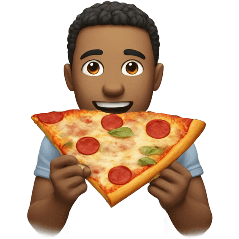 Jim eating a pizza emoji