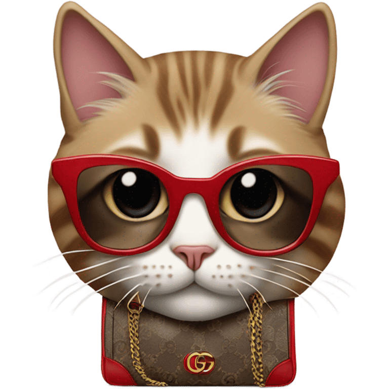 Cat with Gucci bag emoji