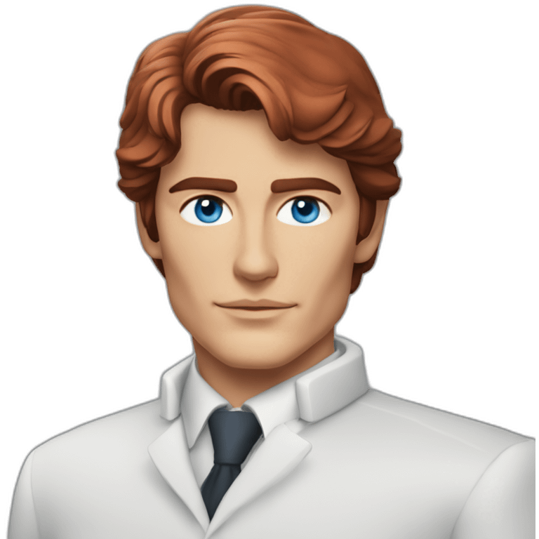 alain delon young space scientist blue eyes neat red hair emoji