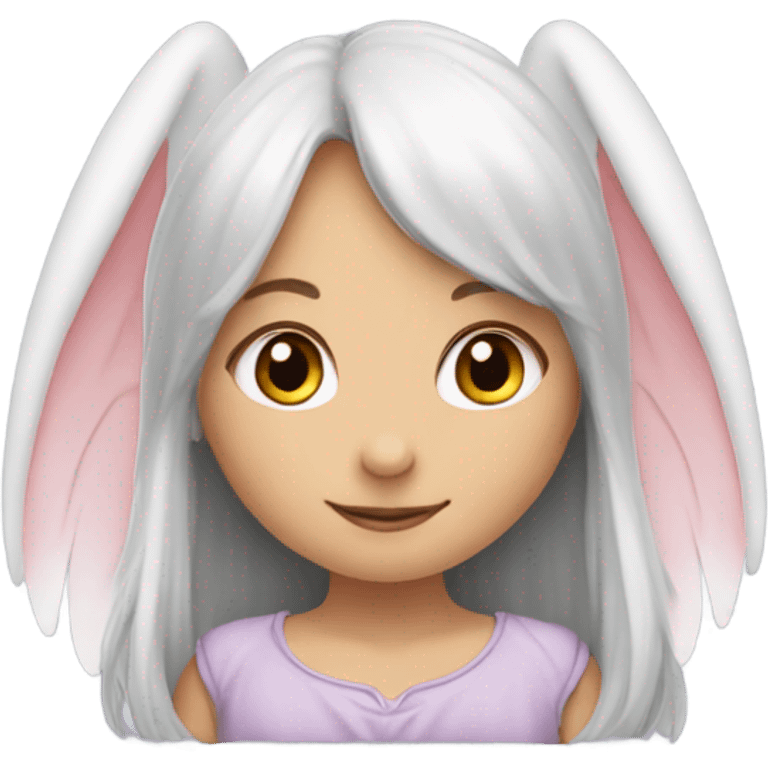 Bunny ear,fairy wings, girl, long hair, big wings emoji