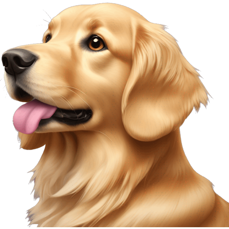 Golden retriever with pink datails emoji