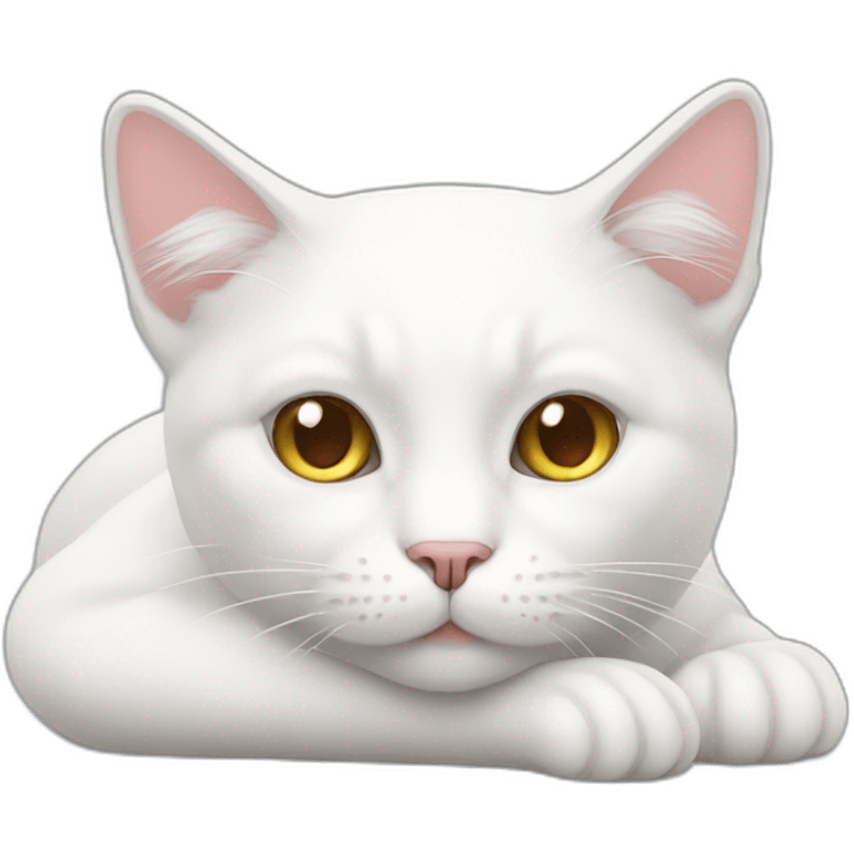 chill white cat emoji