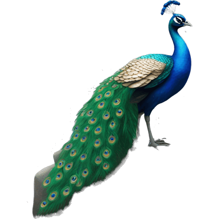 Tiny Peacock standing on a big ol fucking rock emoji