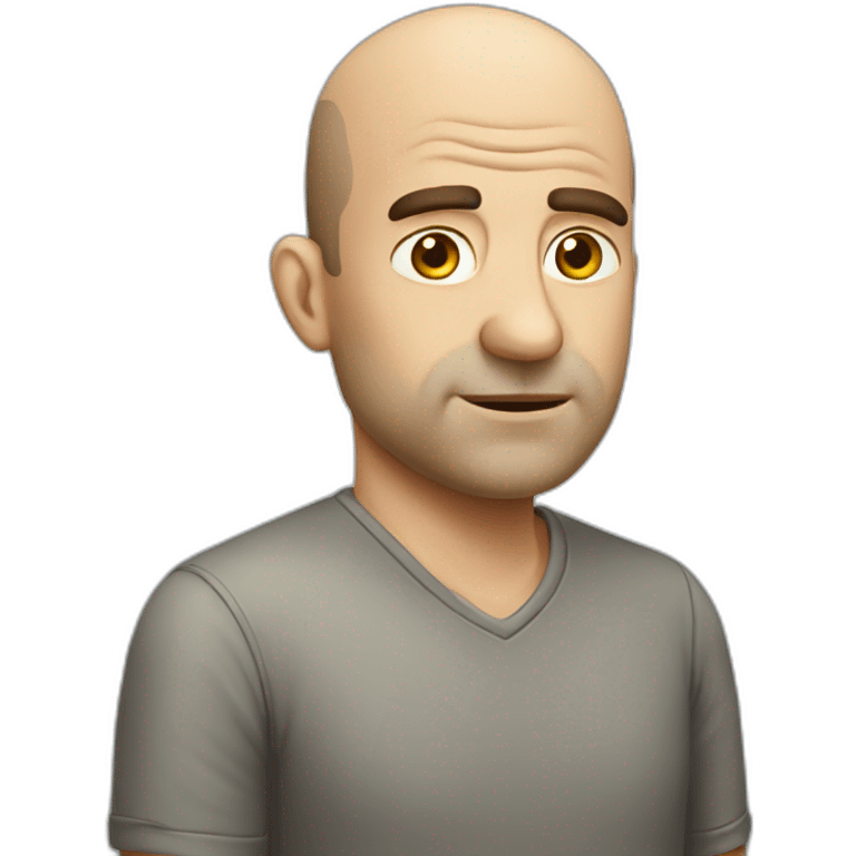 balding bored man emoji