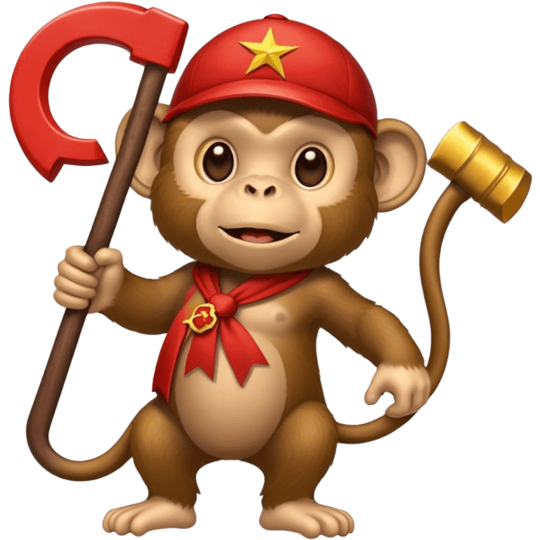 monkey with communist hammer and sickle emoji