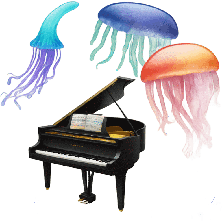 Art, piano and jelly fish emoji