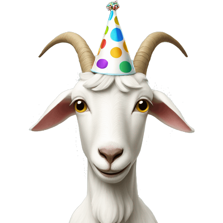 Goat with party hat emoji