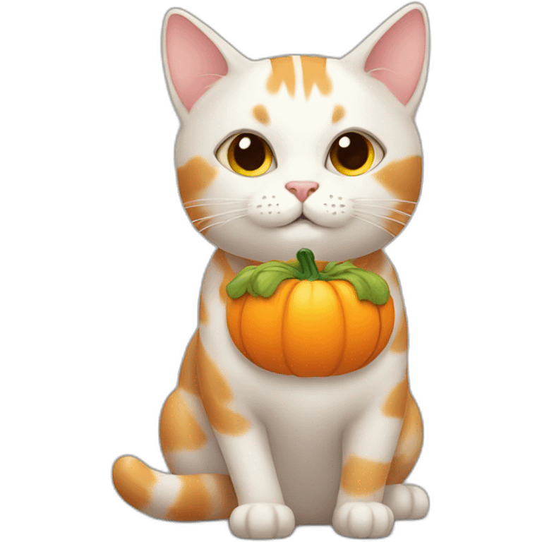 Cat with pumpkin emoji