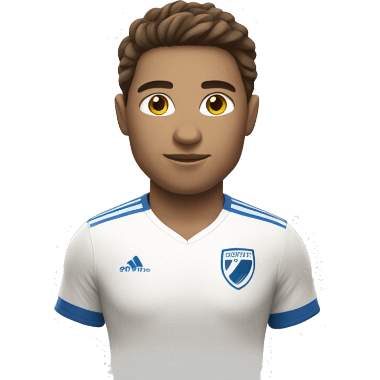 soccer player with white skin and brown hair emoji