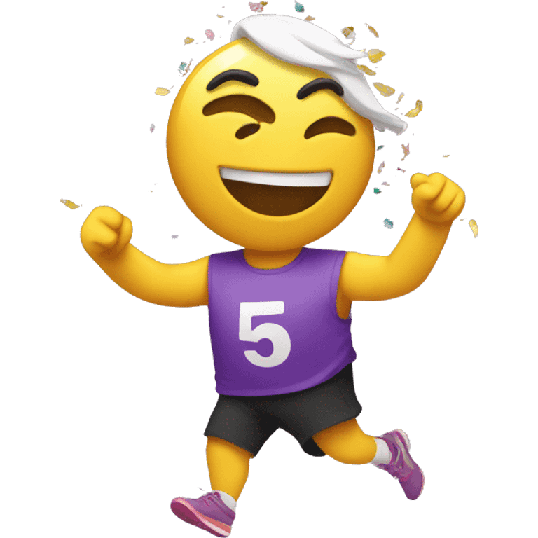 5K avec des confettis emoji