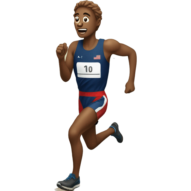 A cross country runner, running on a mountain  emoji