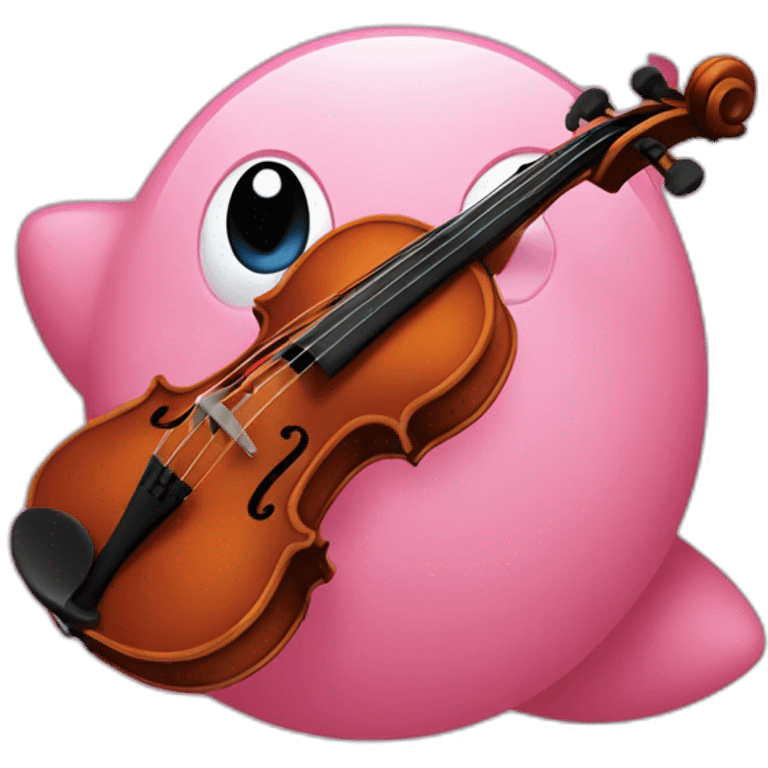 kirby plays a violin emoji