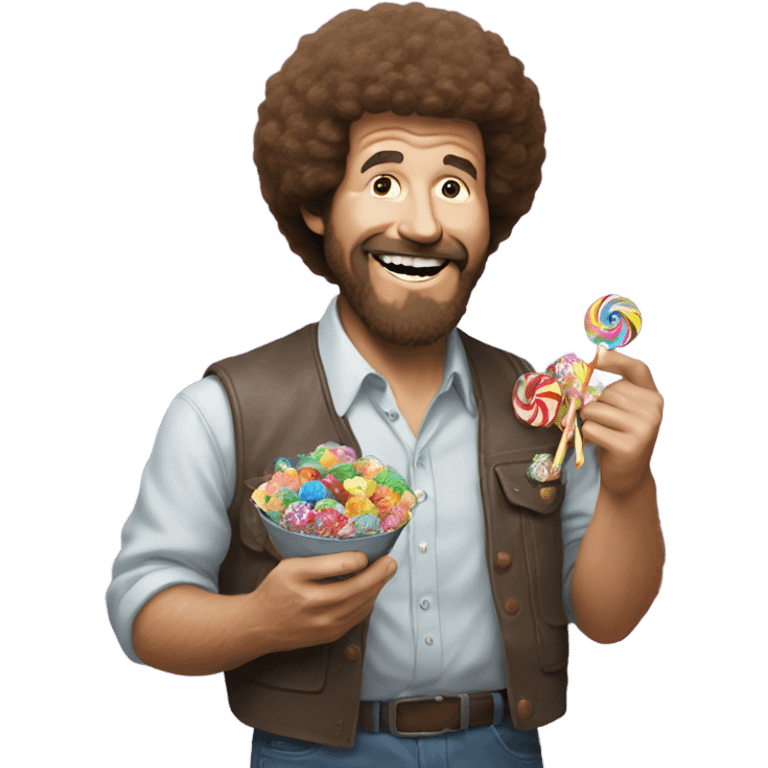 bob ross eating candy emoji