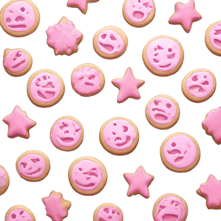 Pink Christmas cookies emoji