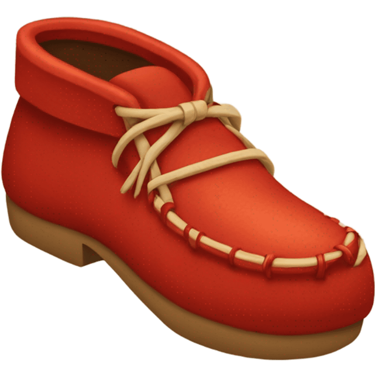 moccasin red show point emoji