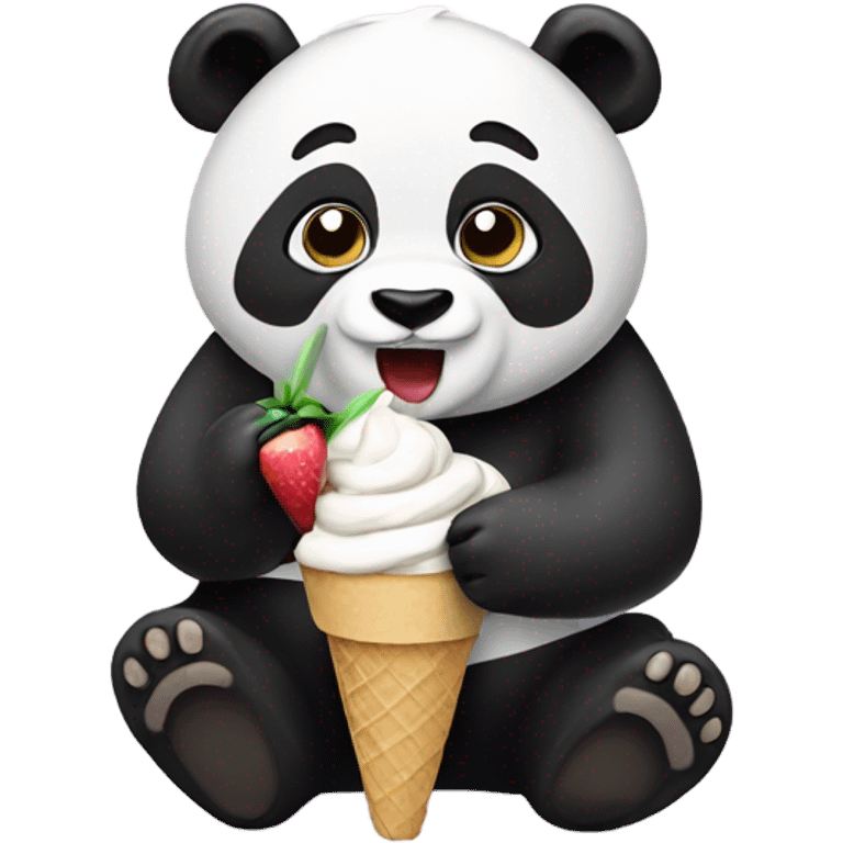 Panda eating ice cream emoji