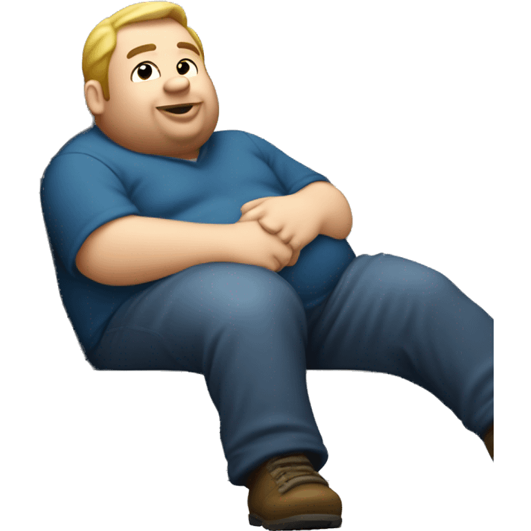 Extremely fat man sitting in the bed of a 2006 Chevy Silverado  emoji