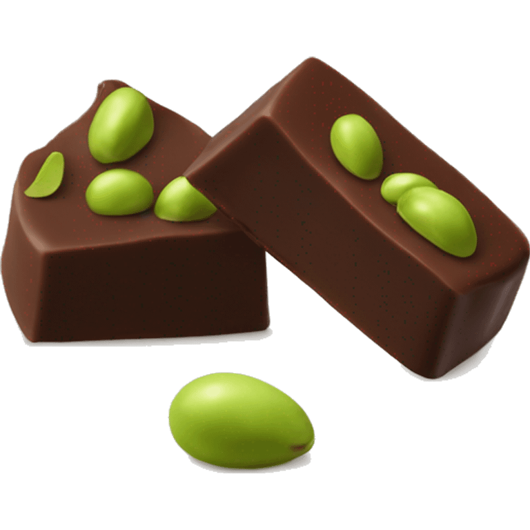 A bar of Dubai chocolate filled with Green pistachio cream emoji