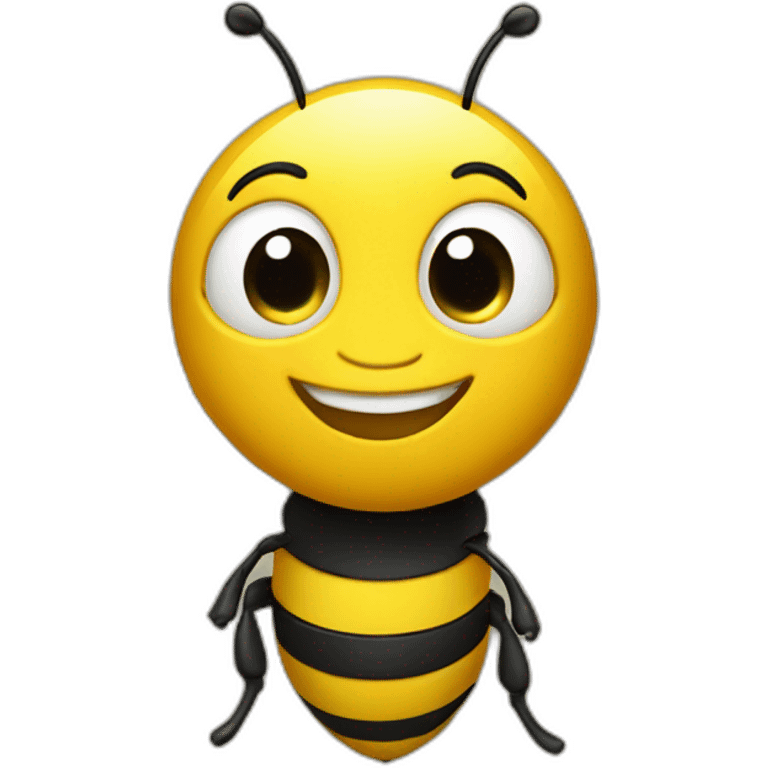 Happy bee in office emoji