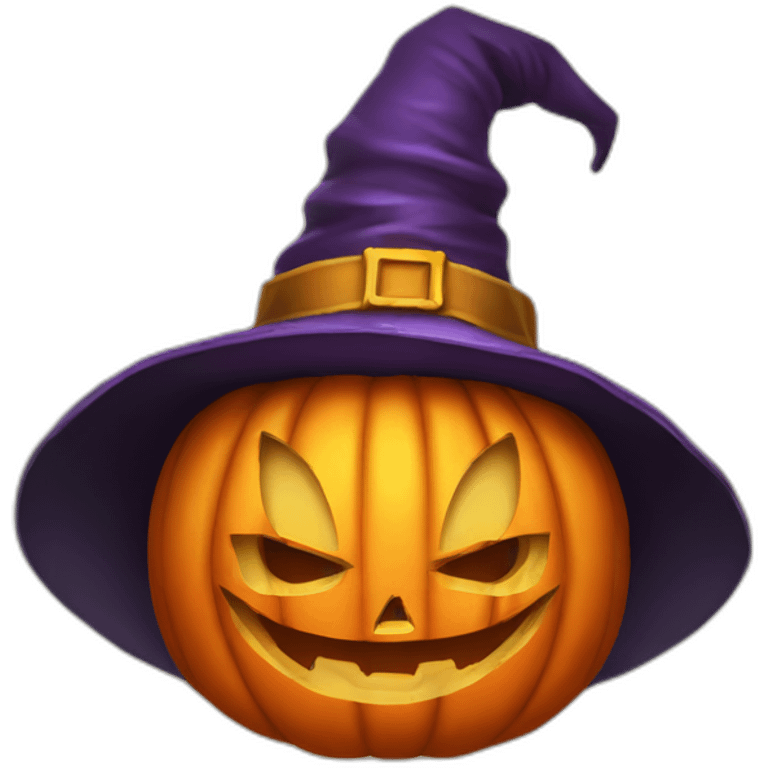 jack-o-lantern wearing wizard hat emoji