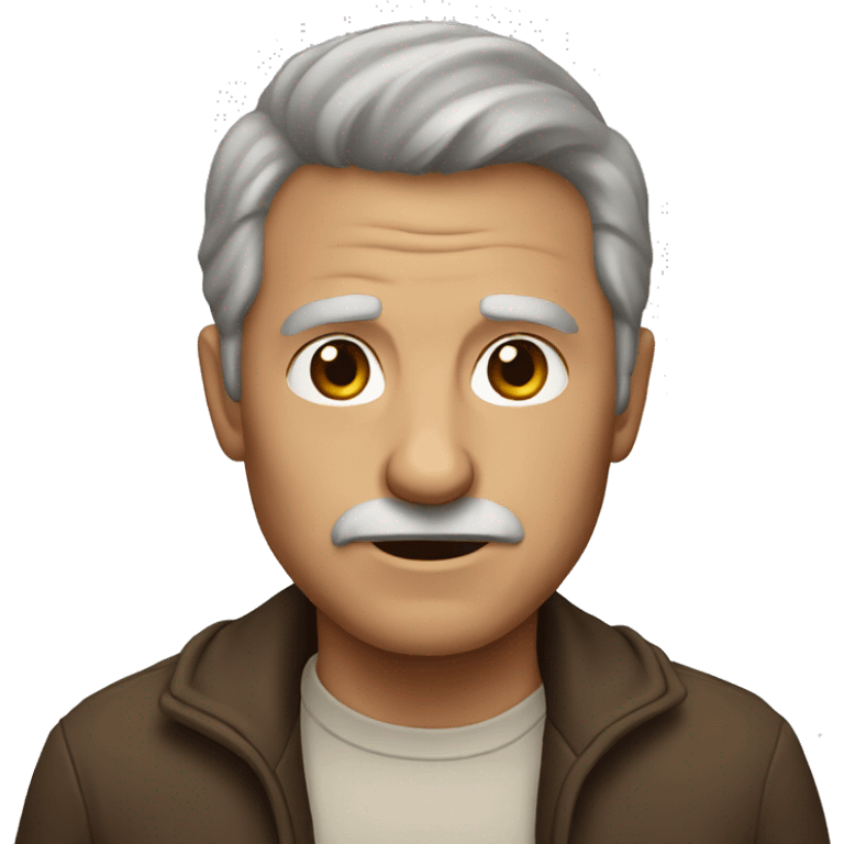 Brown hair, old man emoji