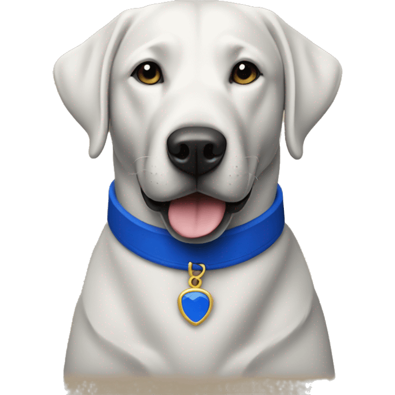 black lab with royal blue collar emoji