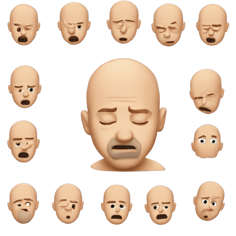 Bald guy puking emoji