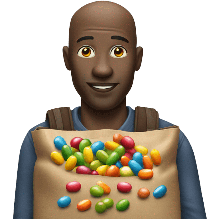 bald african holding skittles emoji