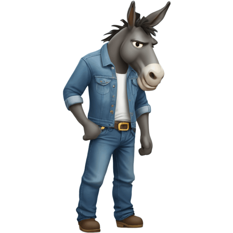 an angry donkey wearing jeans emoji