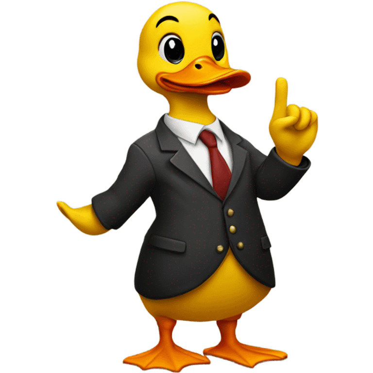 duck holding a triangle hand sign emoji