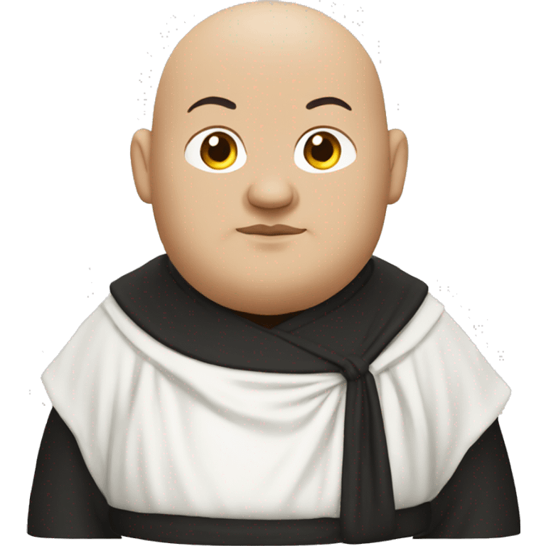 fat monk in black and white robe emoji