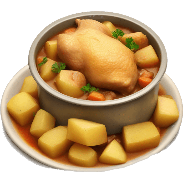 chicken chunk stew with cubed potatoes emoji